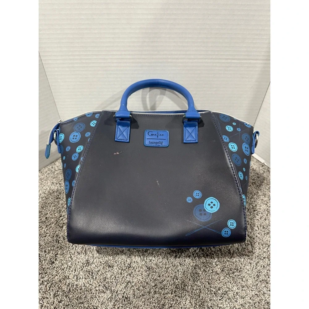 Satchel Bag Loungefly Womens Blue Good Coraline Tunnel Button Graphic OS